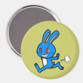 Schattig blauw konijn rennen magneet (Voorkant / Achterkant)