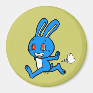 Schattig blauw konijn rennen magneet