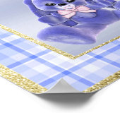 Schattig Blauw Konijn "Welkom" Poster (Hoek)