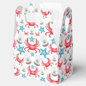 Schattig blauw kustzeekrab & shell patroon bedankdoosjes (Geopend)