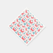 Schattig blauw kustzeekrab & shell patroon servet (Hoek)