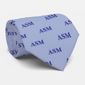 Schattig Blauw met Monogram  Stropdas (Opgerold)