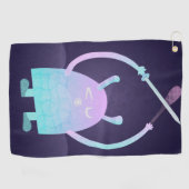 Schattig Blauw Monster Golfhanddoek (Horizontaal)