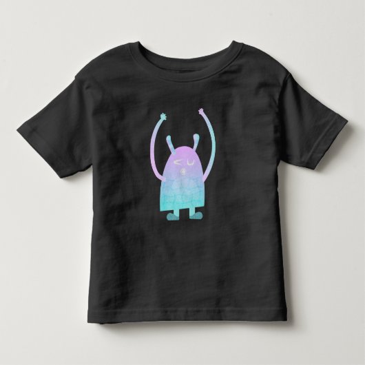 Schattig Blauw Monster Kinder Shirts (Voorkant)