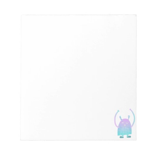 Schattig Blauw Monster Notitieblok (Voorkant)