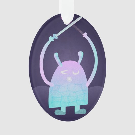 Schattig Blauw Monster Ornament (voorkant)