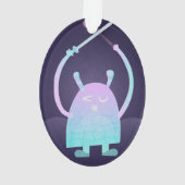 Schattig Blauw Monster Ornament (achterkant)