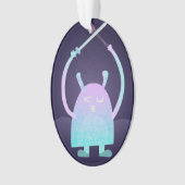 Schattig Blauw Monster Ornament (voorkant)