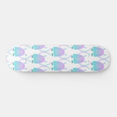Schattig Blauw Monster Persoonlijk Skateboard (Horizontaal)