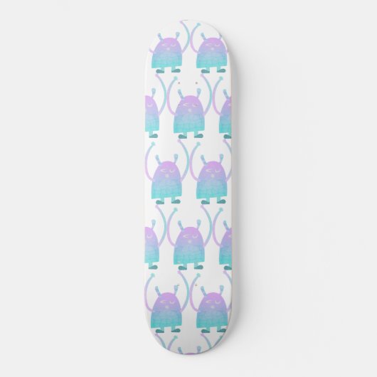 Schattig Blauw Monster Persoonlijk Skateboard (Voorkant)