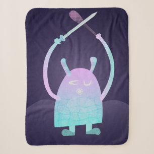 Schattig Blauw Monster Sherpa Deken