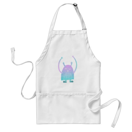 Schattig Blauw Monster Standaard Schort (Voorkant)