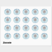 Schattig blauw nautisch zeiler Baby shower dank u Ronde Sticker (Vel)