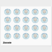 Schattig blauw nautisch zeiler Baby shower dank u Ronde Sticker (Vel)