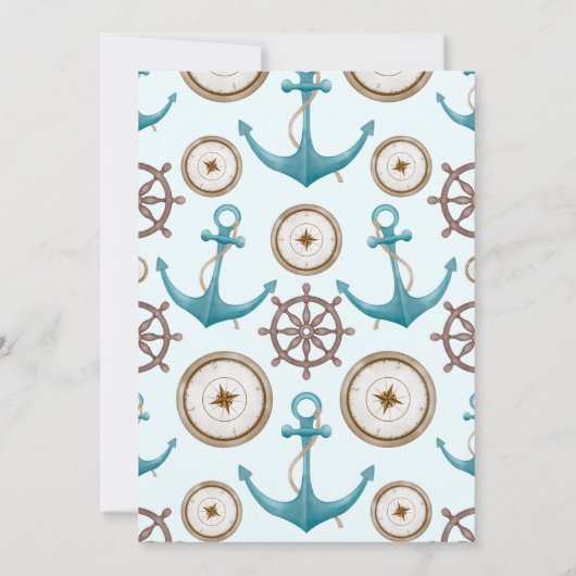 Schattig blauw nautische zeiler aquarel Baby showe Bedankkaart (Achterkant)