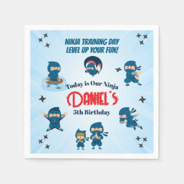 Schattig Blauw Ninja Team Jongens Verjaardagsfeest Servet