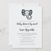 Schattig blauw olifant Baby shower per mail Kaart (Voorkant)