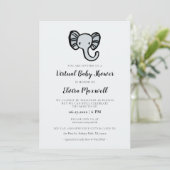 Schattig blauw olifant Virtual Baby shower Kaart (Staand voorkant)
