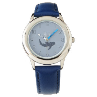 Schattig blauw onder de Zee Whale Shark Name Horloge