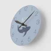 Schattig blauw onder de Zee Whale Shark Name Ronde Klok (Hoek)