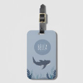 Schattig blauw onder het Zee groothandelsmonogram Bagagelabel (Voorkant (verticaal))