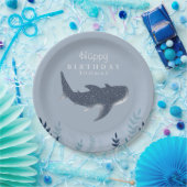 Schattig blauw onder het Zee Manta Ray Birthday Papieren Bordje (Feest)