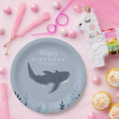 Schattig blauw onder het Zee Manta Ray Birthday Papieren Bordje (Feest)