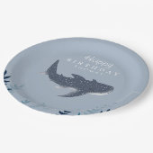 Schattig blauw onder het Zee Manta Ray Birthday Papieren Bordje (Gekanteld)