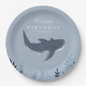Schattig blauw onder het Zee Manta Ray Birthday Papieren Bordje (Voorkant)