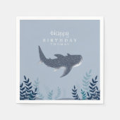 Schattig blauw onder het Zee Manta Ray Birthday Servet (Voorkant)