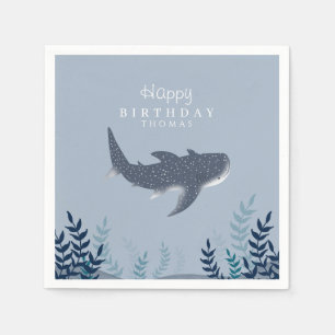 Schattig blauw onder het Zee Manta Ray Birthday Servet