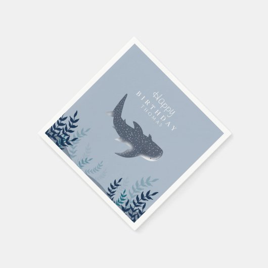 Schattig blauw onder het Zee Manta Ray Birthday Servet (Hoek)