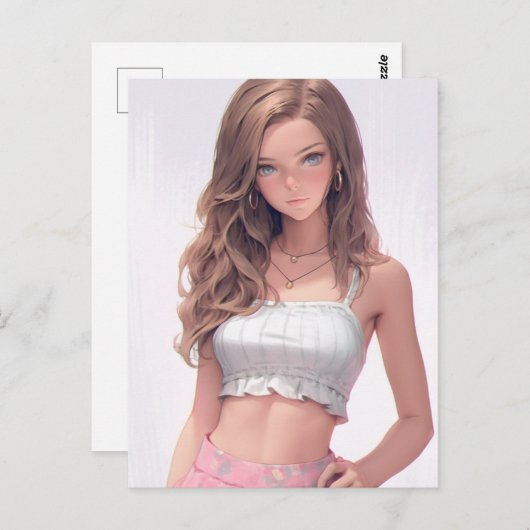 Schattig blauw oog vrouw briefkaart (Voorkant / Achterkant)