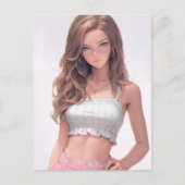 Schattig blauw oog vrouw briefkaart (Voorkant)