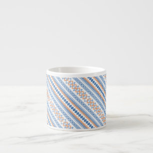 Schattig blauw oranje Azteeks stam motiefpatroon Espresso Kop