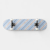 Schattig blauw oranje Azteeks tribale motiefpatroo Persoonlijk Skateboard (Horizontaal)