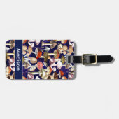 Schattig blauw paddestoel schimmels tuin patroon bagagelabel (Voorkant horizontaal)