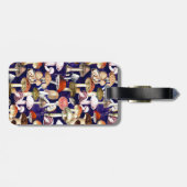 Schattig blauw paddestoel schimmels tuin patroon bagagelabel (Achterkant horizontaal)