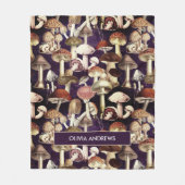 Schattig blauw paddestoel schimmels tuin patroon fleece deken (Voorkant)