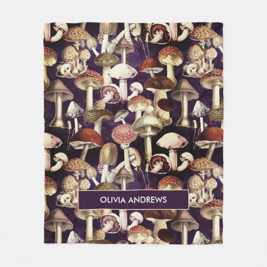 Schattig blauw paddestoel schimmels tuin patroon fleece deken (Voorkant)