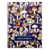 Schattig blauw paddestoel schimmels tuin patroon notitieboek (Voorkant)