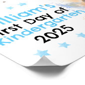 Schattig Blauw Panda Eerste Dag van School Chalkbo Poster (Hoek)