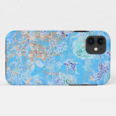 Schattig blauw pastelkleurig bloemmotief Case-Mate iPhone case (Achterkant (horizontaal))