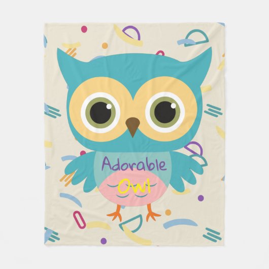 Schattig blauw pastelpatroon kinder fleece deken (Voorkant)