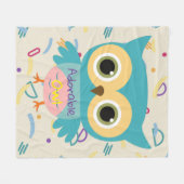 Schattig blauw pastelpatroon kinder fleece deken (Voorkant (Horizontaal))