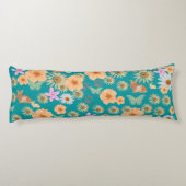 Schattig blauw patroon bloemkonijnen lichaamskussen (Achterkant)