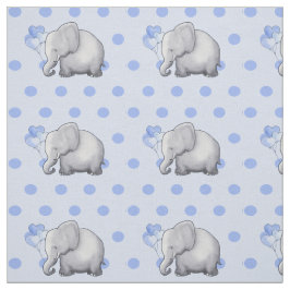 Schattig blauw poka Dots Elephants Baby Nursery Stof