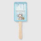 Schattig Blauw Popsicle Glitter Drip Picknick Baby Handwaaier (Achterkant)