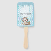 Schattig Blauw Popsicle Glitter Drip Picknick Baby Handwaaier (Voorkant)