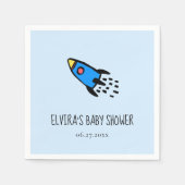 Schattig blauw raket baby boy Baby shower Servet (Voorkant)